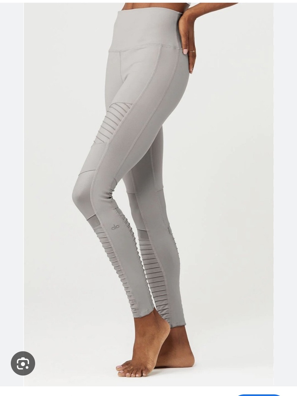 Alo Yoga Light Gray MOTO High Rise Leggings Women’s size XS Pants